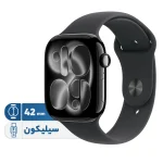ساعت هوشمند اپل سری 11 مدل Aluminum Case سایز 42 میلی‌متر با نمایشگر OLED همیشه روشن، تراشه S10، پایش سلامت شامل فشار خون و کیفیت خواب، قابلیت تشخیص سقوط و تصادف، کنترل موسیقی و مکالمه بلوتوثی، سازگار با iPhone 11 به بعد و iOS 26 به بالا
