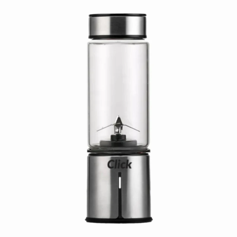 شیکر ورزشی کلیک مدل MP-2025 با بدنه استیل ضدزنگ و شیشه بوروسیلیکات، ظرفیت 1 لیتر، درب و خروجی پیچشی، عایق حرارتی دوجداره هوا